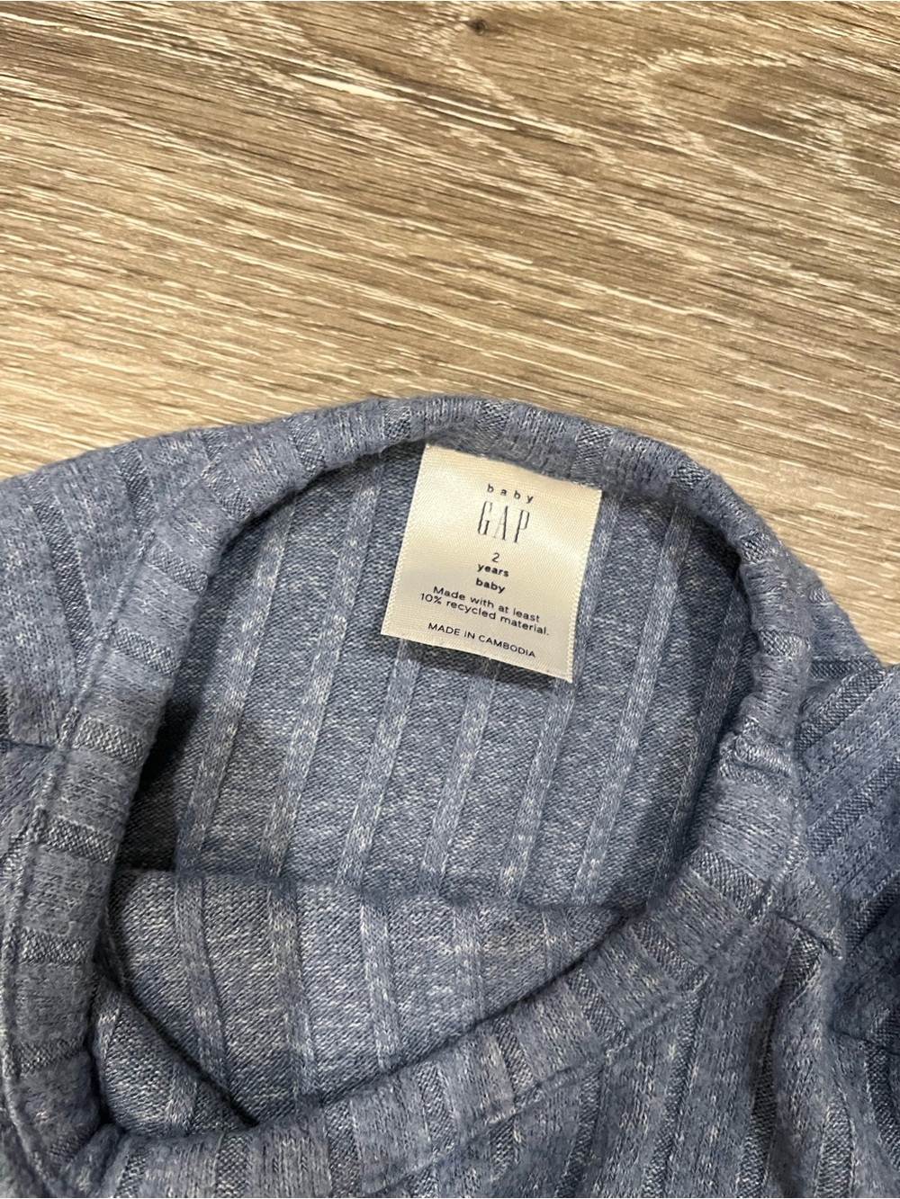 GAP Girls Gray Ribbed Ruffle Hem Pajama Set - Picture 3 of 4